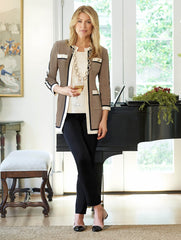 Four Pocket Contrast Jacket Color Macchiato/Black/Macadamia