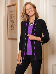 Contrast Trim and Grommet Jacket