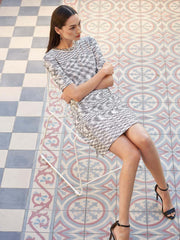 Pearl Trim Tweed Dress