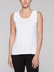 White Double Scoop Neck Tank