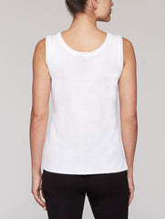 White Double Scoop Neck Tank