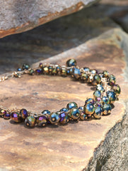 Multi-Hue Faceted Stone Necklace