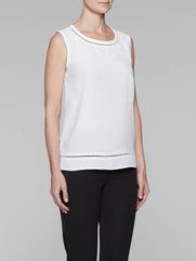 White 25" Crepe de Chine Tank