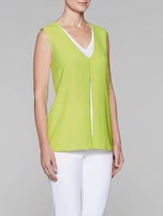 Sweetgrass and White Double Layer Tank