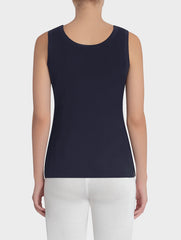 Navy Double Scoop Neck Tank