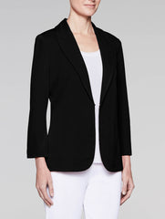 Black Shawl Collar Fitted Jacket