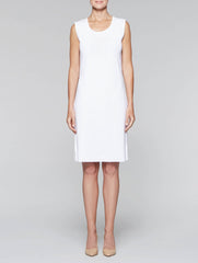 White Sleeveless Sheath Dress