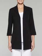 Black Wing Collar Swing Jacket