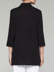 Black Wing Collar Swing Jacket