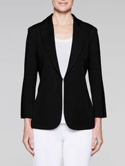 Black Shawl Collar Fitted Jacket