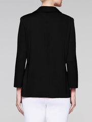 Black Shawl Collar Fitted Jacket