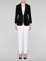 Black Shawl Collar Fitted Jacket