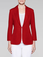 Red Shawl Collar Fitted Jacket
