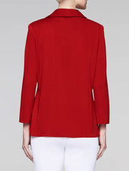 Red Shawl Collar Fitted Jacket