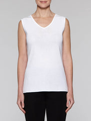 White 25" V-Neck Tank