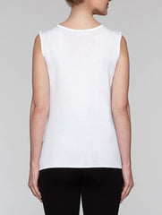 White 25" V-Neck Tank