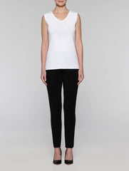 White 25" V-Neck Tank