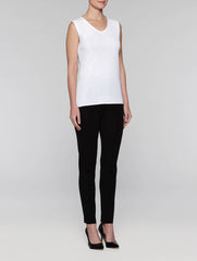 White 25" V-Neck Tank
