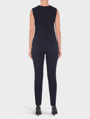 Navy 29" Long Scoop Neck Tank
