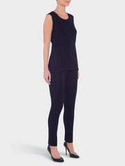 Navy 29" Long Scoop Neck Tank