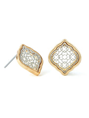 Filigree Button Earrings