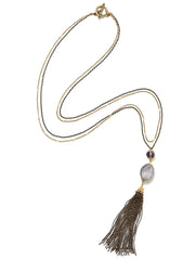 Druzy Tassel Necklace