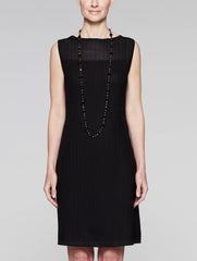 Black Textured Sheath Dress