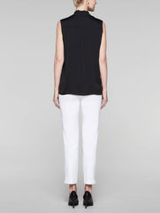 Black Tie-Neck Blouse