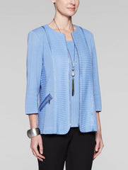 Mixed Texture Zip Jacket
