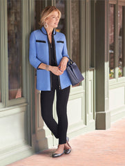 Contrast Trim Zip Jacket