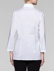 White Topstitch Cotton Blouse