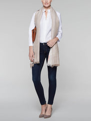 White Topstitch Cotton Blouse