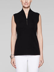 Black Zip Neck Tank