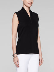 Black Zip Neck Tank
