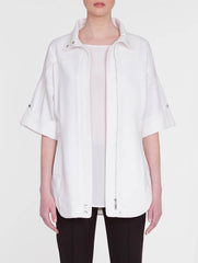 Sporty Stretch Cotton Zip Jacket