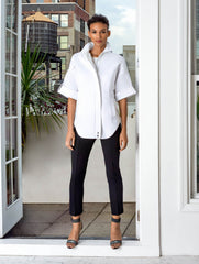 Sporty Stretch Cotton Zip Jacket
