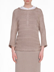 Almond Beige Knit Top
