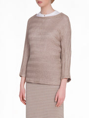 Almond Beige Knit Top