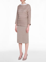 Almond Beige Knit Top