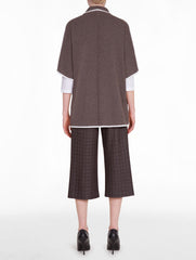 Latte Cashmere Jacket with Contrast Trim