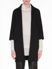Black Textured Knit Jacket