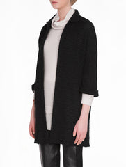 Black Textured Knit Jacket