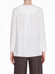 White Silk Blouse with Buttons