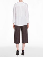 White Silk Blouse with Buttons