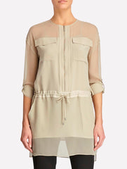Silk Drawstring Waist Tunic