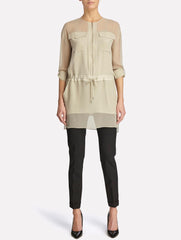 Silk Drawstring Waist Tunic