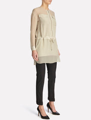Silk Drawstring Waist Tunic