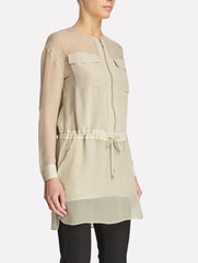 Silk Drawstring Waist Tunic