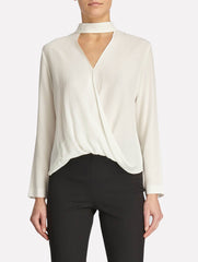 Silk Banded Neck Blouse