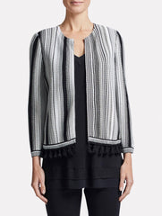 Striped Tassel Trim Jacket